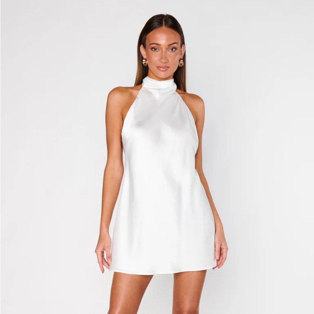 Show Me Your MuMu Lisa White Halter Mini Dress